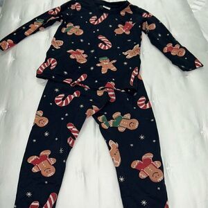 Lindex kids gingerbread candy cane Christmas pajamas outfit sz 2t